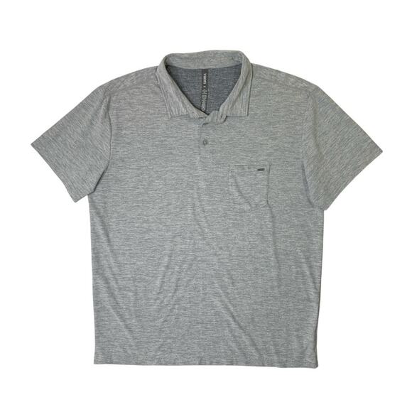 Vuori Polo Shirt Mens 2XL XXL Grey Ace Performance Pocket Wicking Stretch Golf - Picture 1 of 9